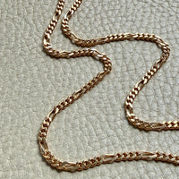 1986 Figaro Curb Link Variation Long Necklace in 18k Gold - 27.7 inch length