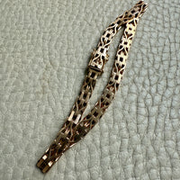 Slinky 18k Gold Vintage Bernhard Hertz Wishbone Link Bracelet - 7.5 inch length