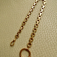 1930s Swedish Vintage 18k Gold Chunky Wide Watch Chain Bracelet or Necklace Extender with Bolt Clasp