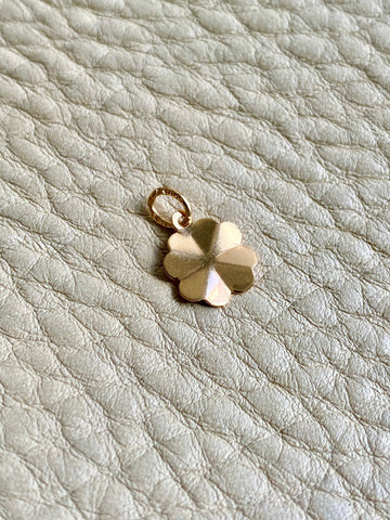 18k gold Swedish vintage charm or pendant - 4-Leaf Clover