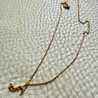 Vintage 18k Yellow Gold 1mm Cable Chain Necklace - 15.9 inch length