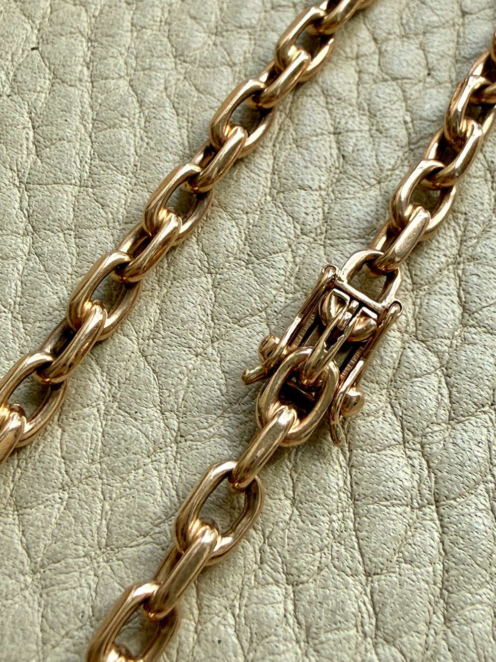 1960s era Vintage Danish 14k Gold Biker Chain Bracelet – 7.75 Inch Length