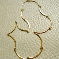 Vintage Swedish Scalloped Link Necklace Choker 18k Gold – 15.5 Inch Length