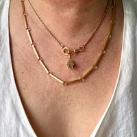 Skinny Antique Double Fetter Watch Chain Necklace 18k Gold – 17.5 Inch Length