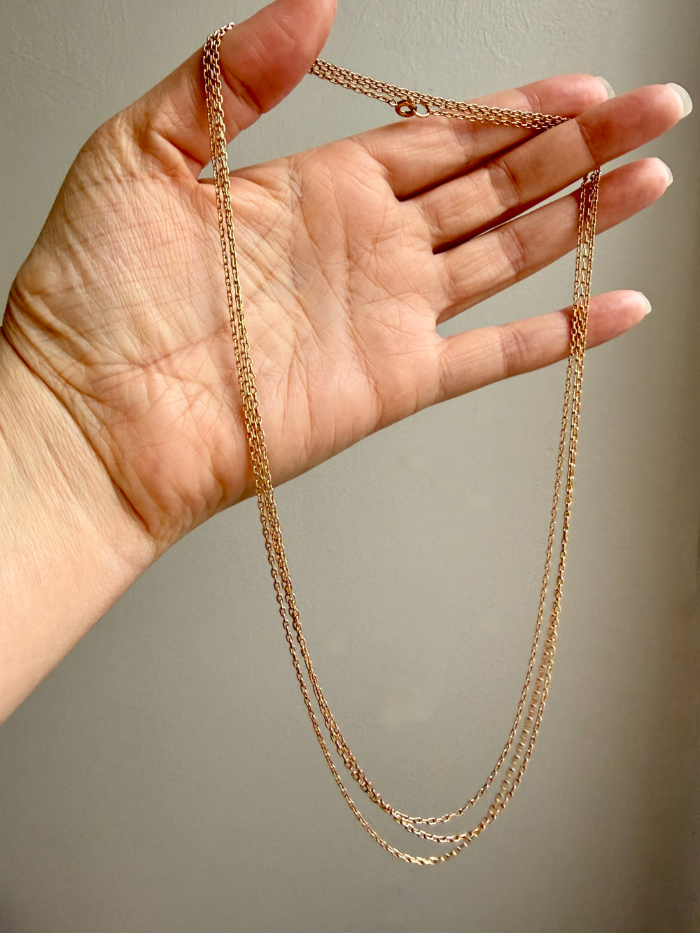 Dated 1899 - 18k gold Antique Longuard chain - 30.5 inch doubled necklace length