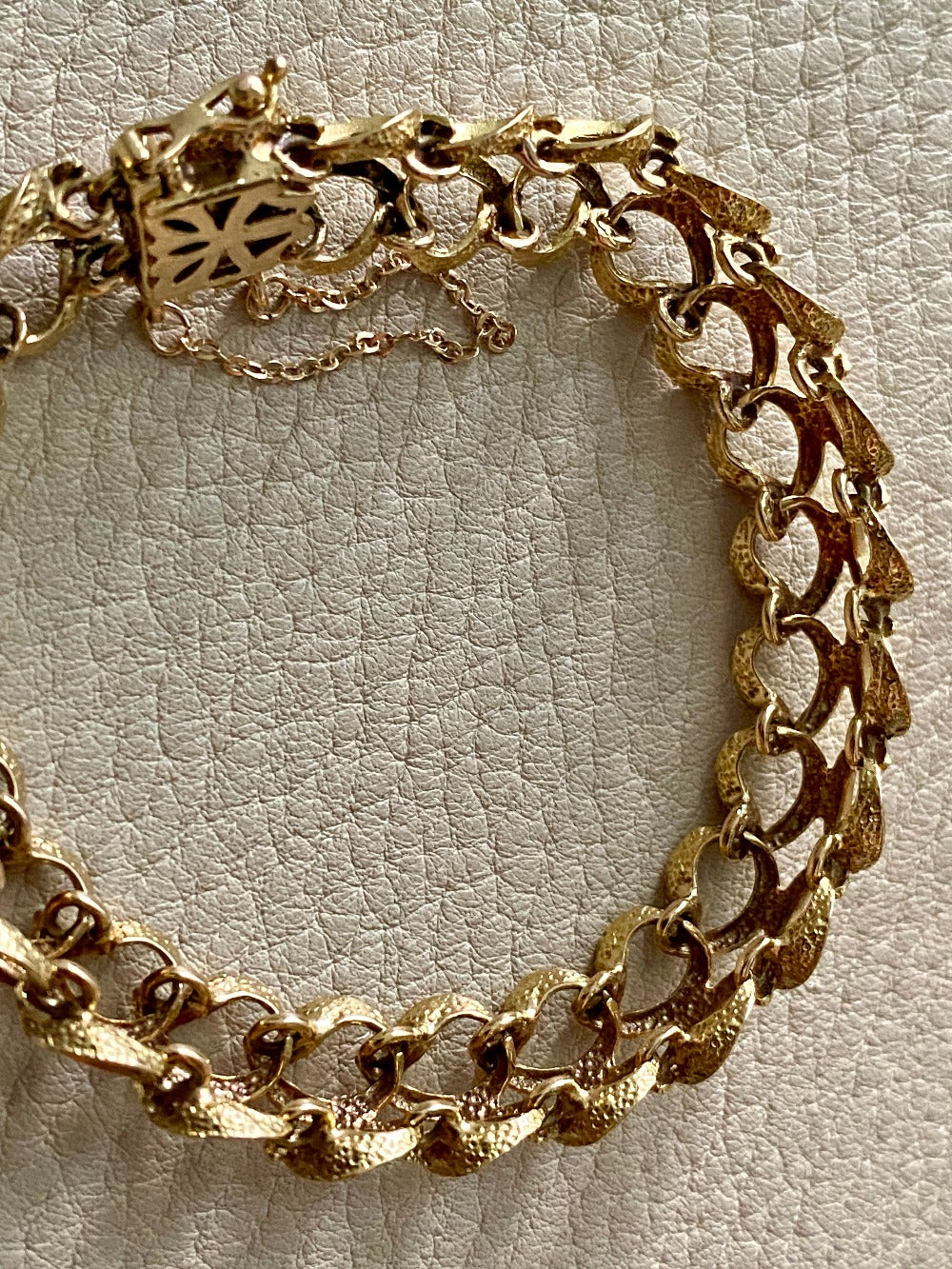 18k gold midcentury modern unique gold link bracelet size 7