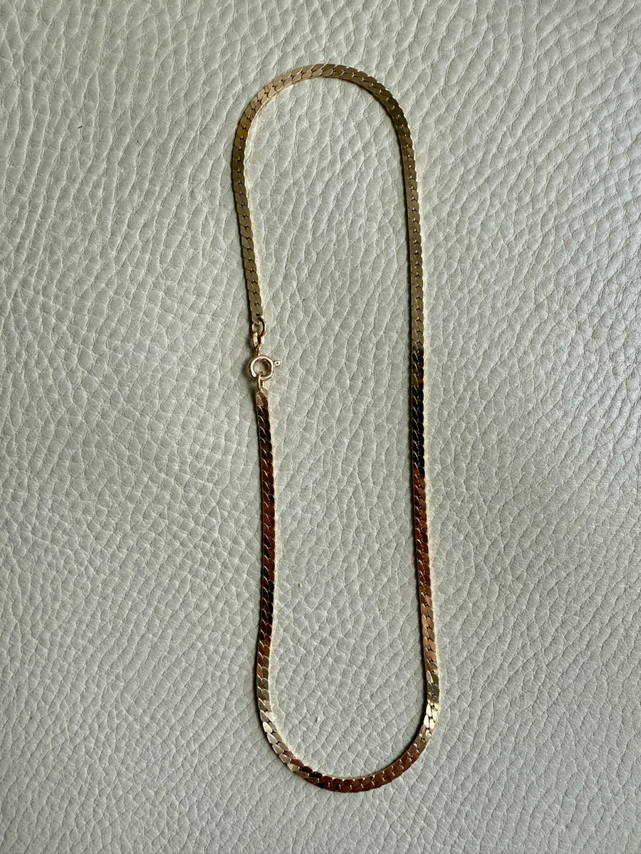 EXCELLENT! Vintage Italian 18k gold special tight curb chain mirrored necklace by Balestra- 17 inch length