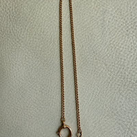 1899 Antique Swedish 18k Gold Curb Link Watch Chain Necklace - 15.8 inch length