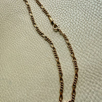 French Antique 18k Gold Watch Chain Necklace with Hand Forged Figure 8s - 16.5 inch length