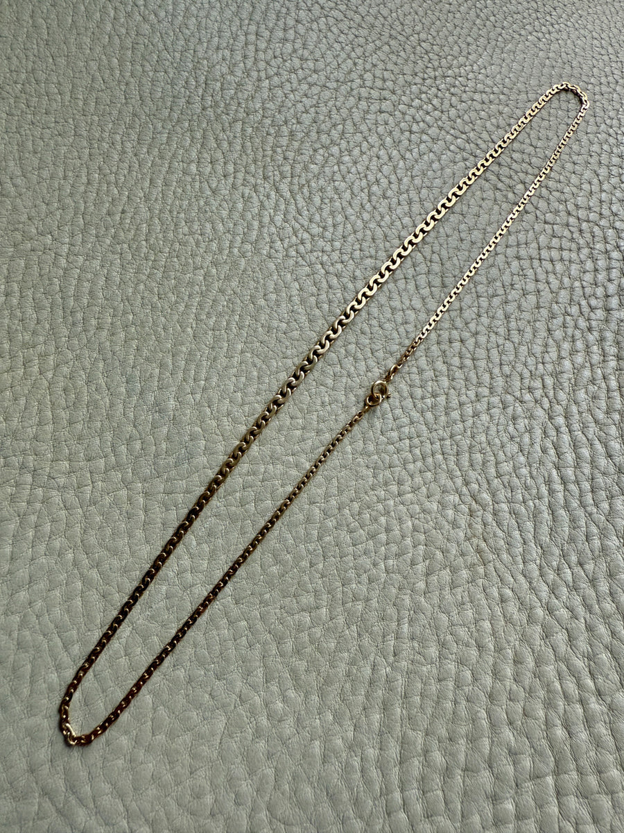 Vintage 18k gold Virola Link Necklace - Graduated width - 17.4 inch length