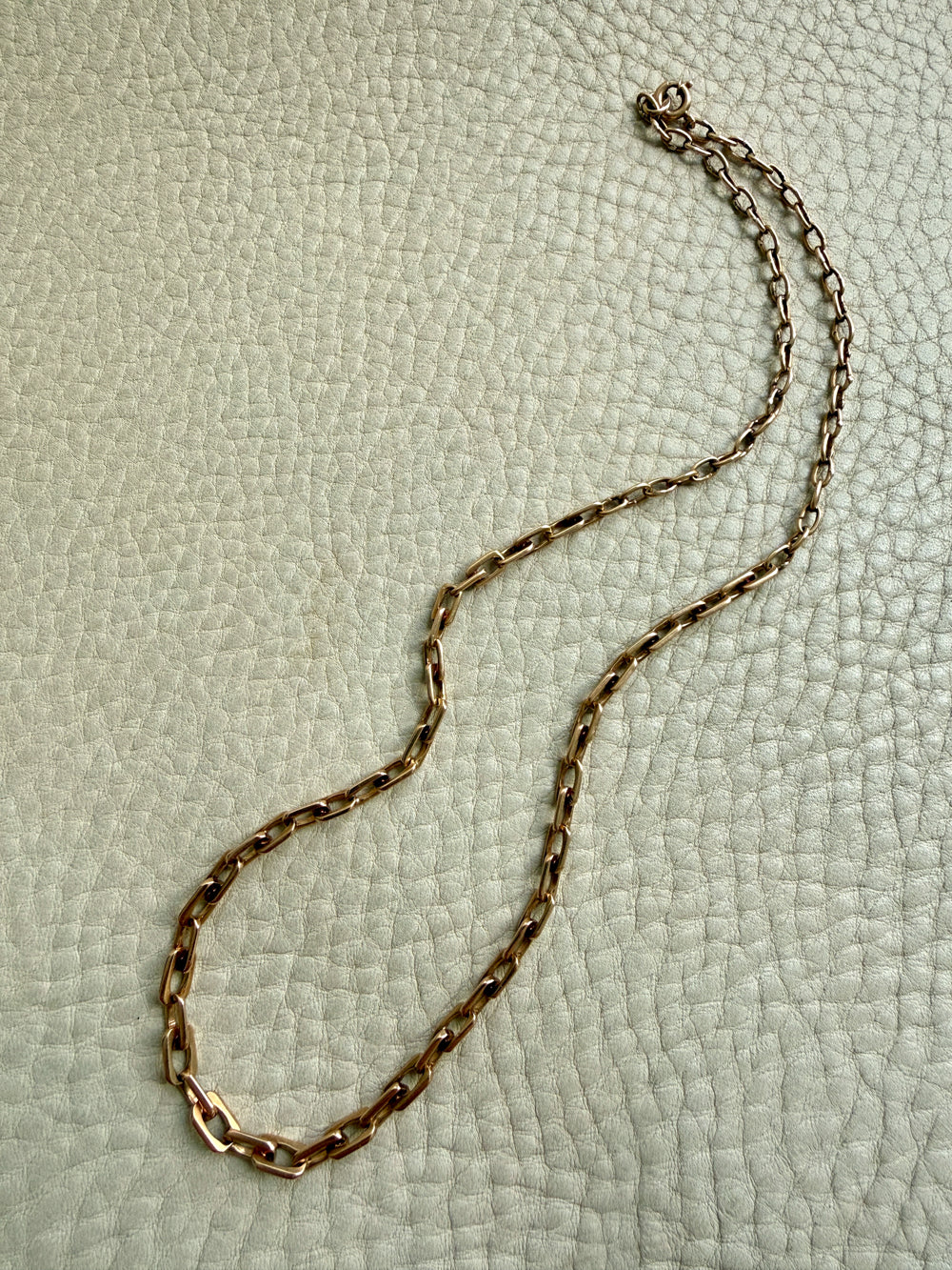 Vintage Swedish 18k Gold Graduated Elongated Link Necklace – 16.5 Inch Length