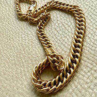 FAB! Chubby 49g Graduated Vintage UnoAErre Curb Link Necklace 18k Gold – 18 Inch Length