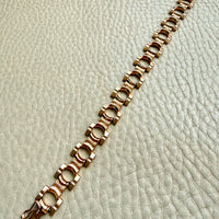 1960s Vintage Italian Dimensional Link Bracelet 18k Gold – 7.25 Inch Length