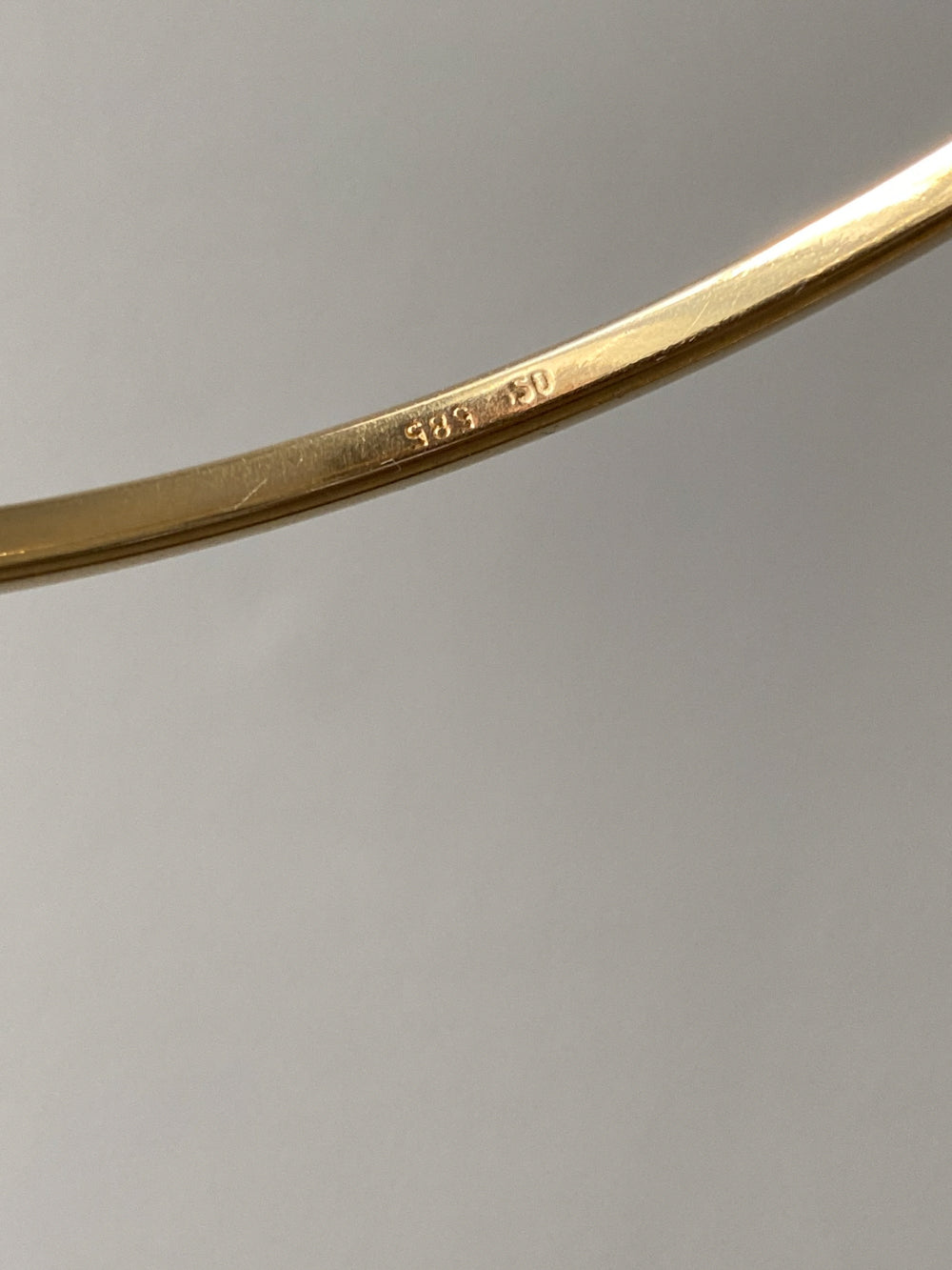 Vintage Scandinavian 14k solid gold bangle 1967-1973 - 8 inch interior circumference
