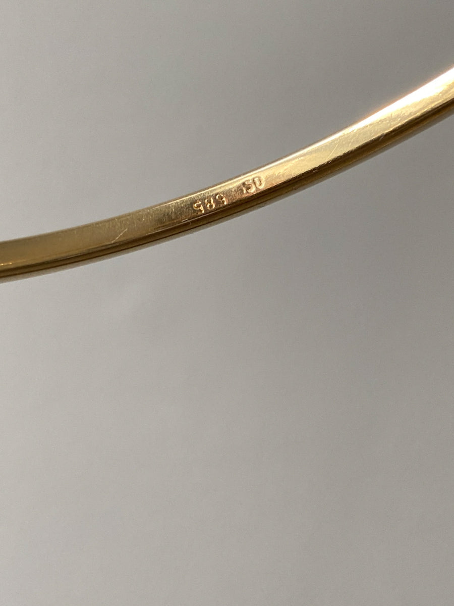 Vintage Scandinavian 14k solid gold bangle 1967-1973 - 8 inch interior circumference