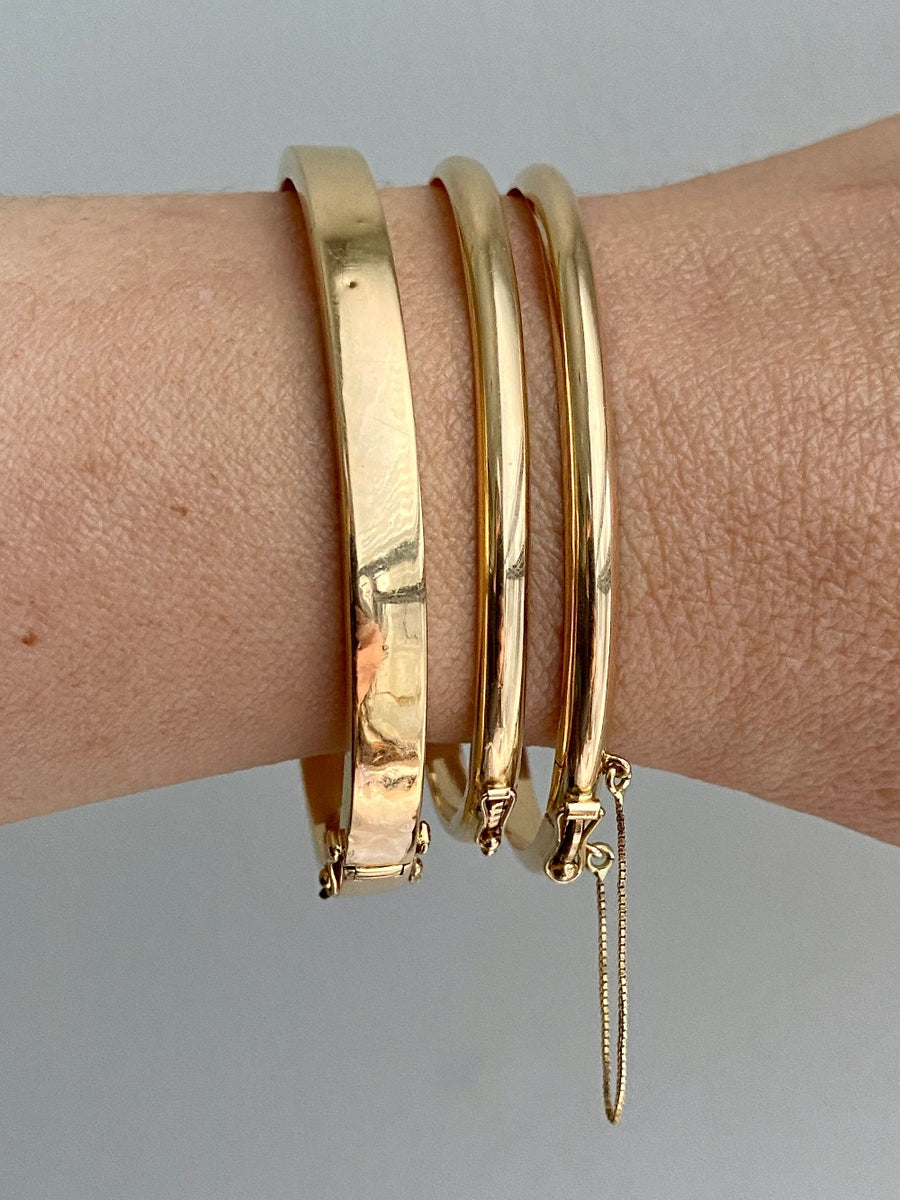 Immaculate! 1994 Finnish vintage 14k gold hinged bangle bracelet