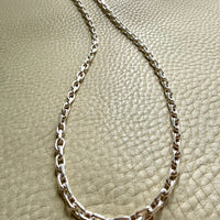 Sterling Silver Biker Link Chain Necklace - 23.6 inch length