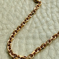 Vintage Italian 3mm Solid Biker Link Chain Necklace 18k Gold – 19.75 Inch Length