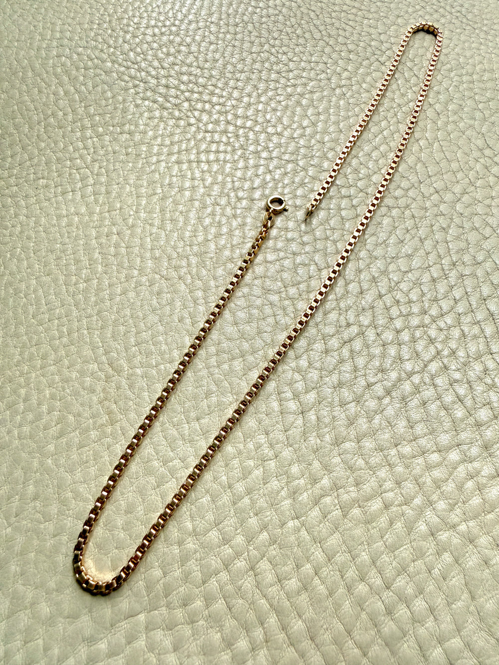 Danish Vintage 14k Gold Box Link Chain Necklace signed SV. C – 16.5 Inches