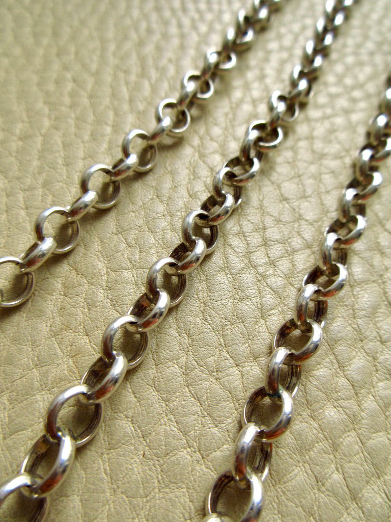 1941 Vintage Swedish Silver Lariat Rolo Necklace – 26.5 Inch Adjustable Length