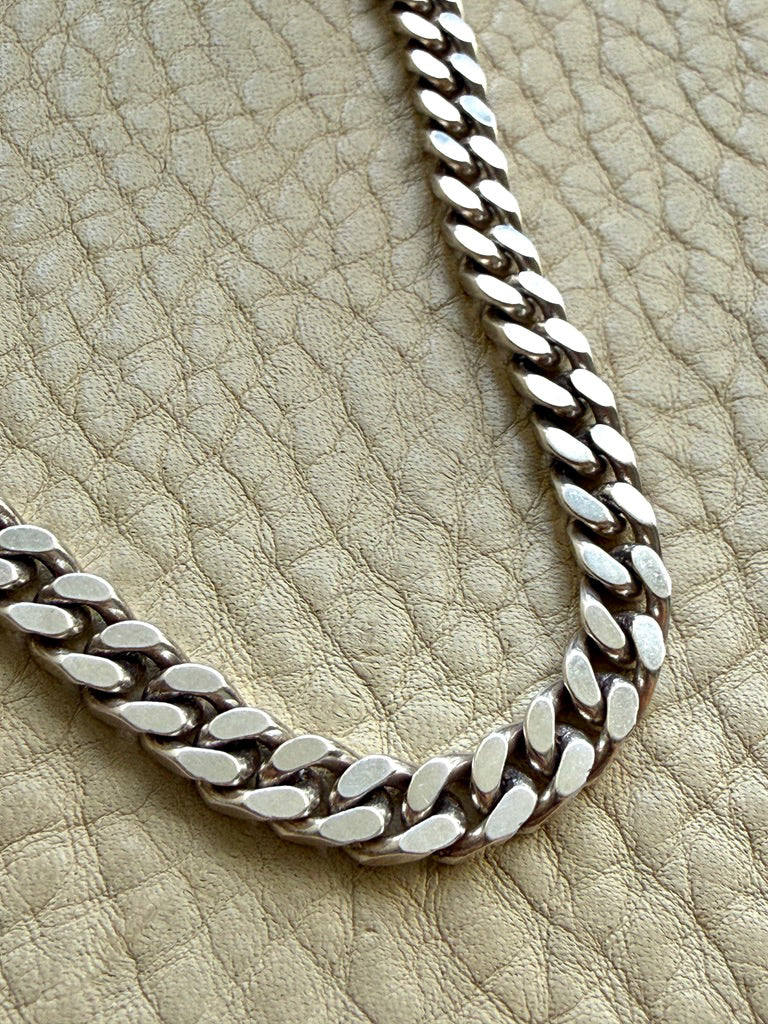 Vintage Italian Sterling Silver Curb Link Chain Necklace by Balestra – 20.25 Inch Length