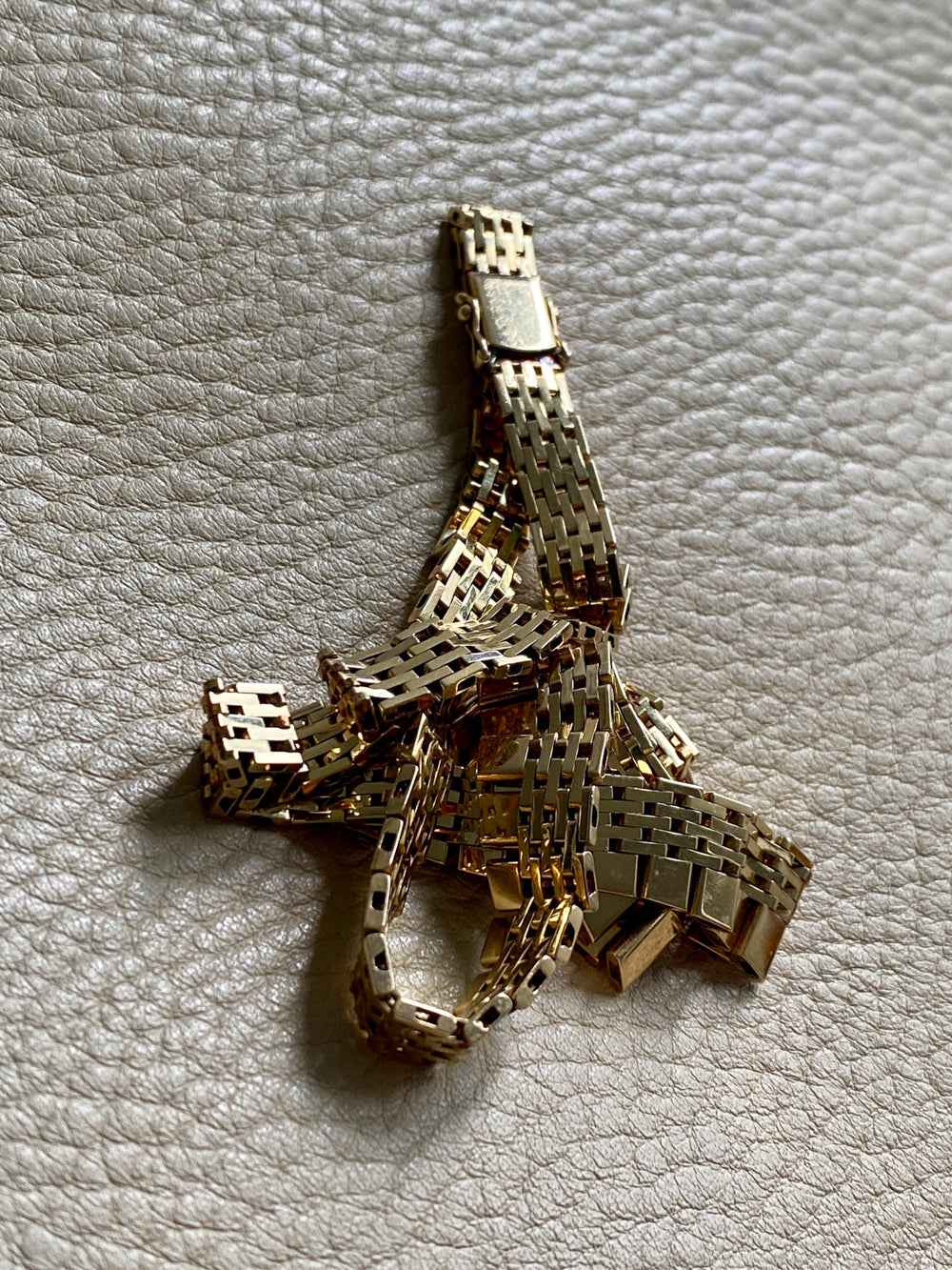 RADIANT! 14k Gold Cleopatra Link Necklace - Vintage Danish - 17 inch length