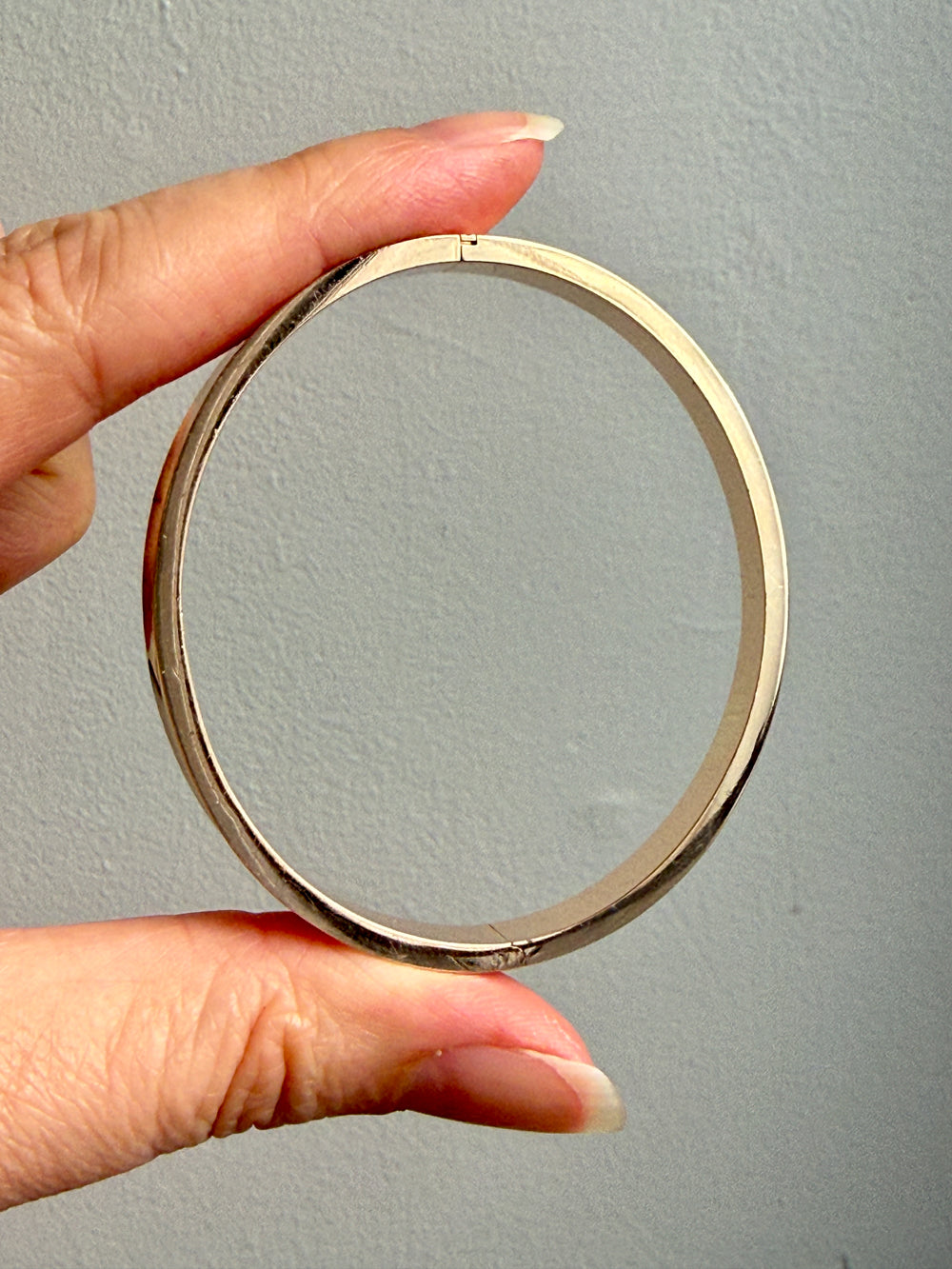 1960s era Vintage Danish 14k Gold Hinged Bangle Bracelet – 7 inch Interior Circumference