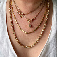 Skinny Antique Double Fetter Watch Chain Necklace 18k Gold – 17.5 Inch Length