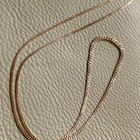 18k gold handmade vintage Swedish graduated curb link necklace - Stunning LONG 30 inch length - made 1957-1963