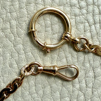 Dated 1930 18k Gold Virola Link Watch Chain Necklace Extender with Large Bolt Clasp - 10.25 inch length