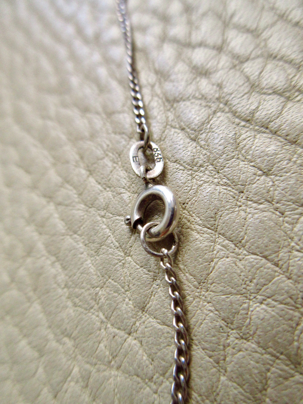 Vintage Silver Droplet Pendant & Chain - 21.5 inch length