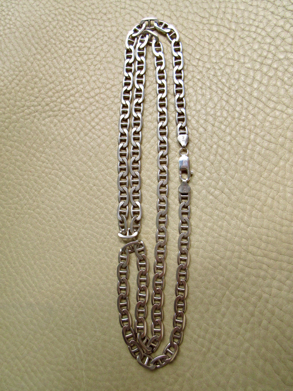 Vintage Italian Sterling Silver Mariner Link Chain – 31.25 Inch Length