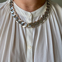 CHUNKY!! Sterling Silver Curb Chain Necklace - 20 inch length