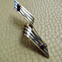 Vintage Curled Striped Ribbon Brooch 14k Gold & Silver – Paul Morelli