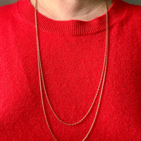 Dated 1899 - 18k gold Antique Longuard chain - 30.5 inch doubled necklace length