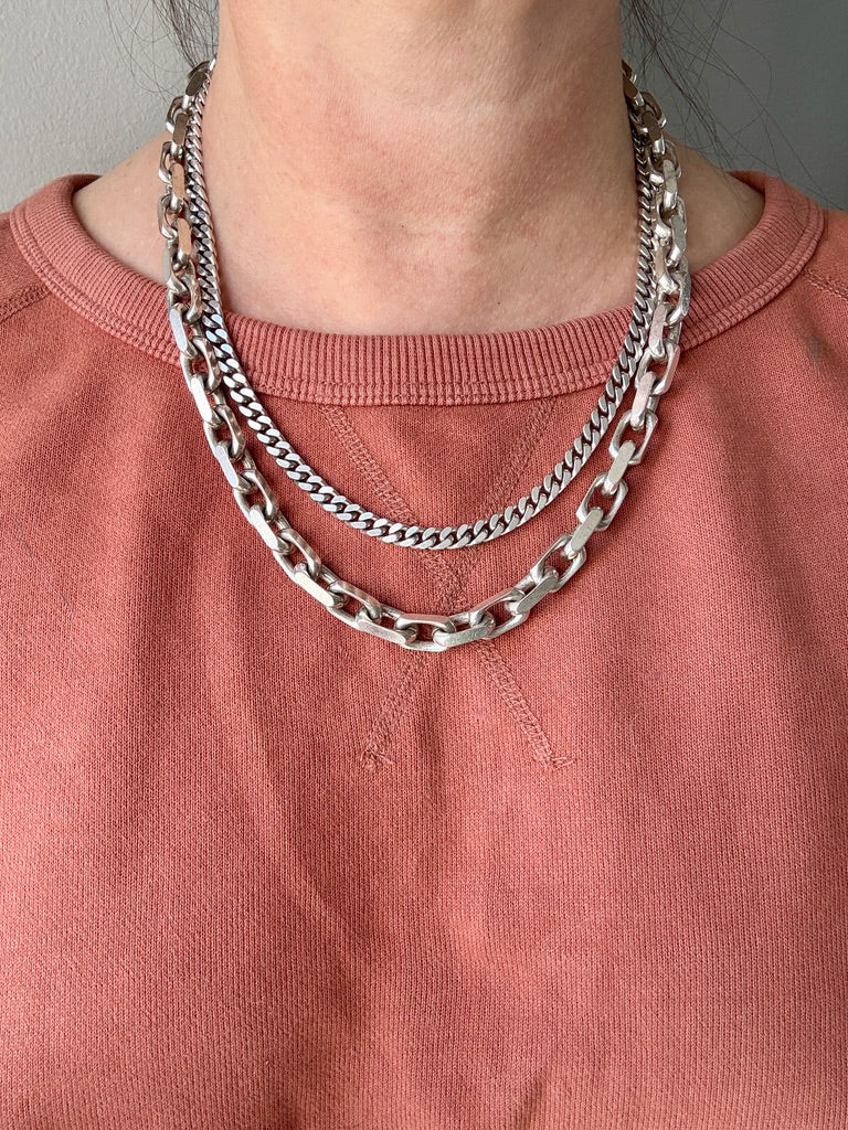 Vintage Italian Sterling Silver Curb Link Chain Necklace by Balestra – 20.25 Inch Length