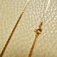 Skinny Vintage Swedish Virola Link Necklace 18k Gold – 19.7 Inch Length