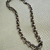 Chunky Chubby Sterling Silver Vintage Rolo Link Necklace – 18 Inch Length