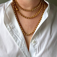 1834 Antique Long Length Rolo Link Necklace 22k Gold - 54.3 inch length