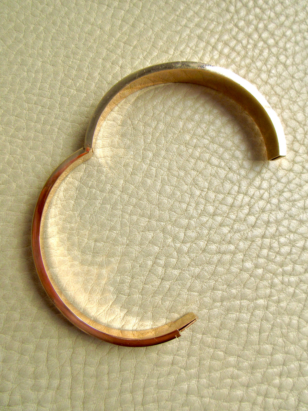 1960s era Vintage Danish 14k Gold Hinged Bangle Bracelet – 7 inch Interior Circumference