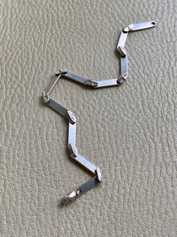 1985 ‘Labyrint’ bar link bracelet by Bjorn Weckstrom for Lapponia in sterling silver - 7.6 inch length