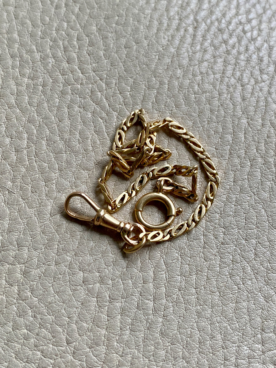 Swedish Vintage Watch Chain - bracelet or necklace extender in 18k gold - 9.25 inch length