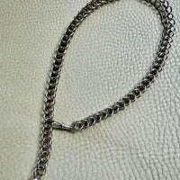 Danish Vintage Sterling Silver Open Foxtail Link Necklace with Dog Clip - 19 inch adjustable length