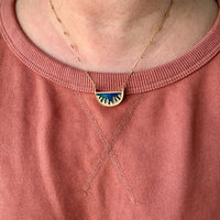 18k Yellow Gold Spectrolite Pendant Necklace by Lapponia – 17.25 Inch Length