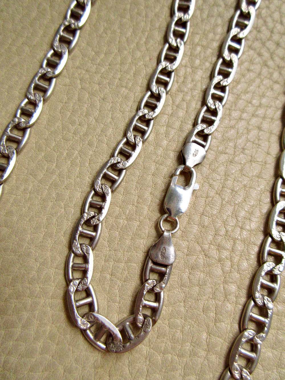 Vintage Italian Sterling Silver Mariner Link Chain – 31.25 Inch Length