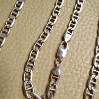 Vintage Italian Sterling Silver Mariner Link Chain – 31.25 Inch Length