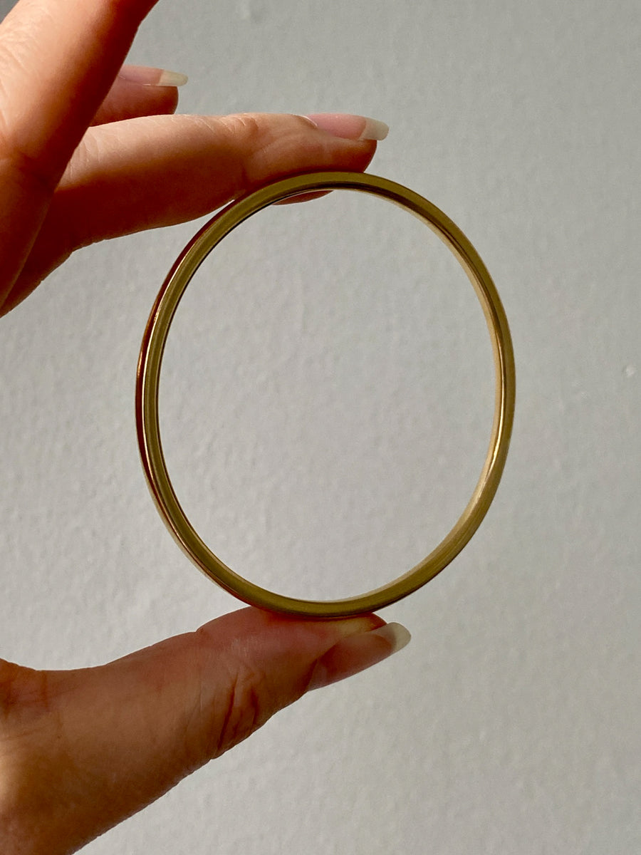 Vintage Scandinavian 14k solid gold bangle 1967-1973 - 8 inch interior circumference