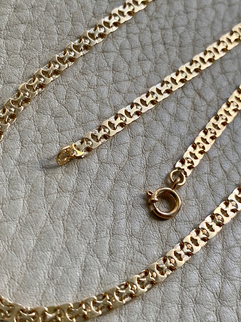 1982 Swedish Lacey 18k Gold I-link necklace - 31.5 inch length