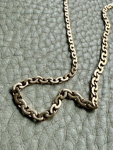Vintage 18k gold Virola Link Necklace - Graduated width - 17.4 inch length