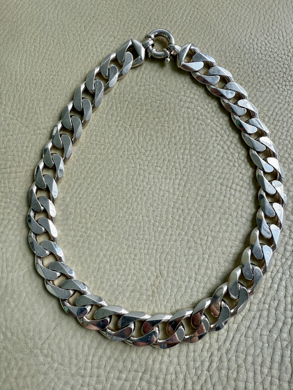 CHUNKY!! Sterling Silver Curb Chain Necklace - 20 inch length